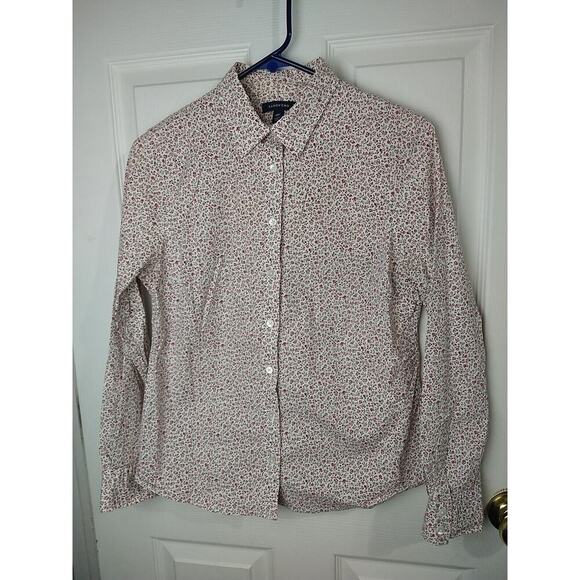 Lands End Woman 10P Shirt Collared Button Floral Long Sleeve Cottage Core - Picture 1 of 10